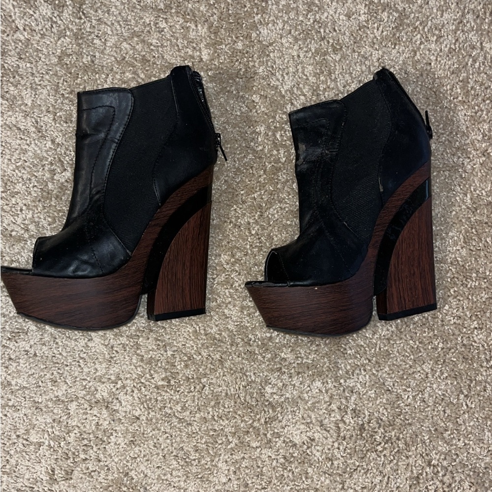Black/Brown Platform Heels